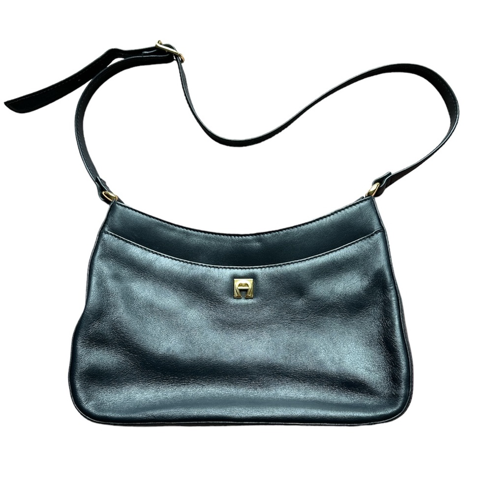 Vintage Etienne Ainger Leather Purse Blue Y2K Shoulder Bag